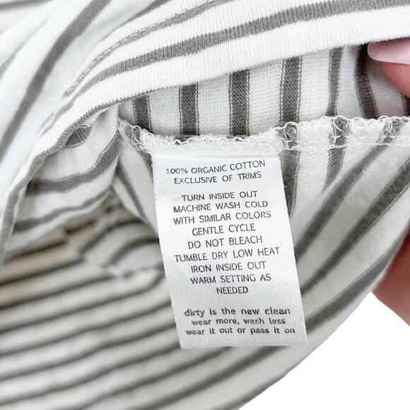 Horny Toad White Striped Organic Cotton Short Sleeve Polo Sz L - Picture 3 of 6